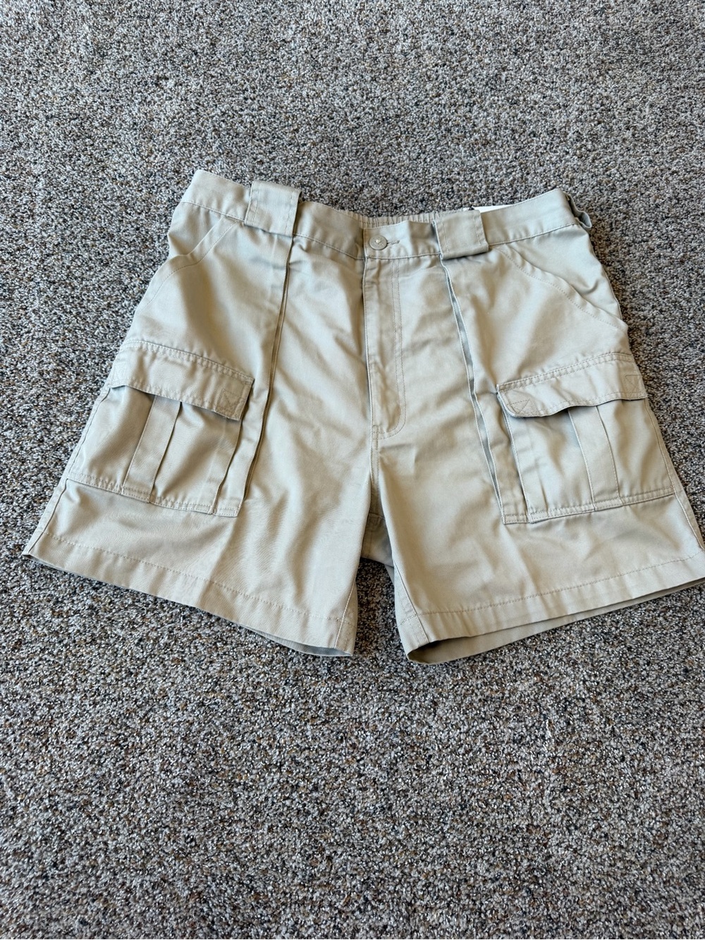 Vintage Weekender Cargo Shorts Men's 36 Khaki Utility Hiking Elastic Waist